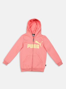 Puma - Ess Big Logo Fz Boys Pink Hoodie