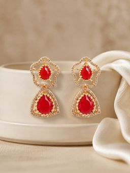 Estele - Ruby Cz Dangler Earrings for Women