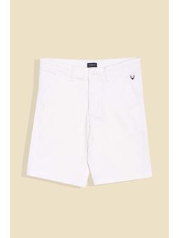 Allen Solly - Boys White Cotton Blend Solid Shorts