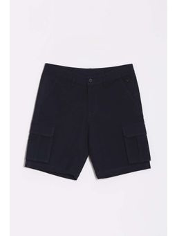 Allen Solly - Boys Navy Blue Cotton Blend Solid Shorts