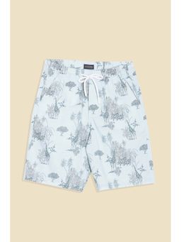 Allen Solly - Boys Blue Cotton Printed Shorts
