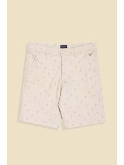 Allen Solly - Boys Beige Cotton Blend Printed Shorts