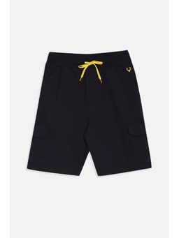 Allen Solly - Boys Navy Blue Cotton Blend Solid Shorts