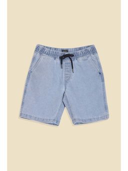 Allen Solly - Boys Blue Cotton Blend Solid Shorts