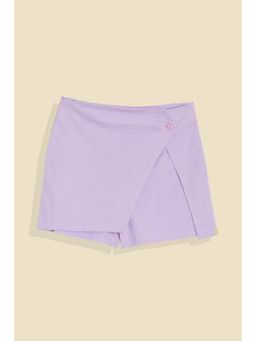 Allen Solly - Girls Purple Cotton Textured Shorts