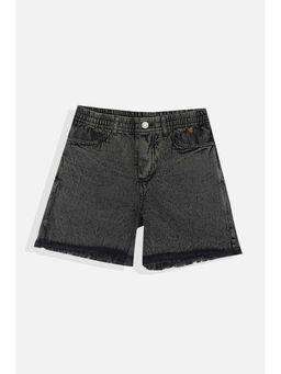 Allen Solly - Girls Grey Cotton Solid Shorts