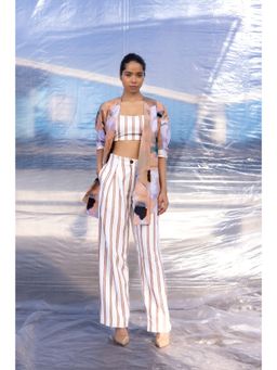 BENNCH - Minimalist Striped Co Ord with Jacket (Set of 3)