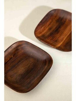 Freedom Tree - Square Handcrafted Wooden Tapas Plates (Set Of 2)