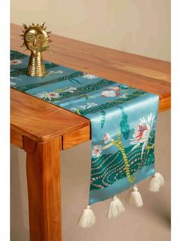 Freedom Tree - Brahmakamal Cotton Blue Table Runner