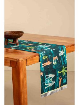 Freedom Tree - Fragrant Journey Cotton Lucid Teal Table Runner