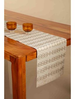 Freedom Tree - Geo Cotton Lunar Beige Table Runner
