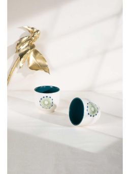 Freedom Tree - Luna Phases Decal Painted Ceramic Kullad (Set Of 2)