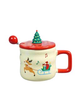 Little Surprise Box - Deer with Sledge Christmas Mug with Lid & Spoon