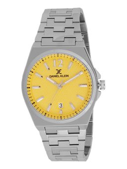 Daniel Klein - old Cata Men Stainless Steel Round Yellow Dial Watch-DK.1.13792-6 (Medium)