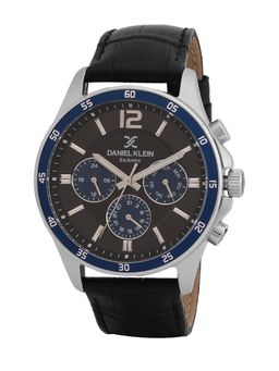 Daniel Klein - old Cata Men Genuine Leather Round Black Dial Watch-DK.1.13973-4 (Medium)