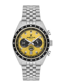 Daniel Klein - old Cata Men Stainless Steel Round Yellow Dial Watch-DK.1.13994-5 (Medium)