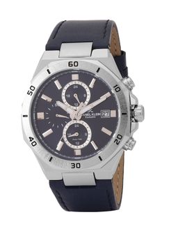 Daniel Klein - old Cata Men Genuine Leather Round Navy Blue Dial Watch-DK.1.14003-2 (Medium)