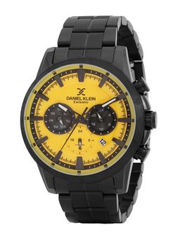 Daniel Klein - old Cata Men Stainless Steel Round Yellow Dial Watch-DK.1.14005-4 (Medium)