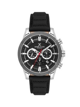 Daniel Klein - old Cata Men Genuine Leather Round Black Dial Watch-DK.1.14006-1 (Medium)