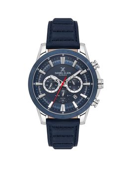 Daniel Klein - old Cata Men Genuine Leather Round Navy Blue Dial Watch-DK.1.14006-2 (Medium)