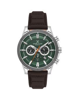 Daniel Klein - old Cata Men Genuine Leather Round Green Dial Watch-DK.1.14006-4 (Medium)