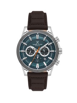 Daniel Klein - old Cata Men Genuine Leather Round Teal Dial Watch-DK.1.14006-5 (Medium)