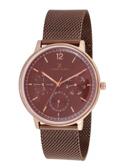Daniel Klein - old Cata Men Stainless Steel Round Maroon Dial Watch-DK.1.14289-2 (Medium)