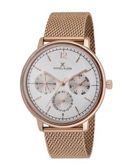 Daniel Klein - old Cata Men Stainless Steel Round White Dial Watch-DK.1.14289-3 (Medium)