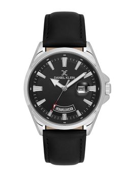 Daniel Klein - old Cata Men Genuine Leather Round Black Dial Watch-DK.6.14038-1 (Medium)