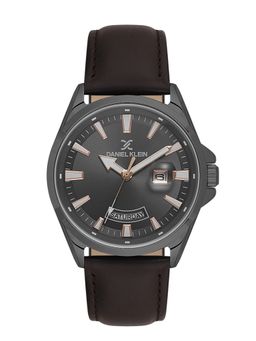 Daniel Klein - old Cata Men Genuine Leather Round Grey Dial Watch-DK.6.14038-4 (Medium)