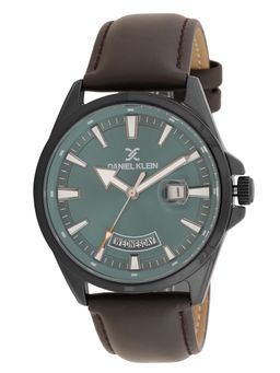 Daniel Klein - old Cata Men Genuine Leather Round Green Dial Watch-DK.6.14038-5 (Medium)