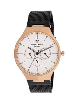 Daniel Klein - old Cata Men Genuine Leather Round White Dial Watch-DK11820-5 (Medium)