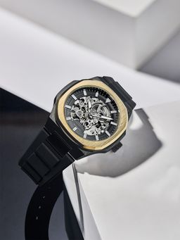 French Connection - Autaros Men Silicon Round Black Dial Watch-FCA31BB (Medium)