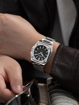 French Connection - CUBISTE Men Stainless Steel Round Black Dial Watch-FCB18BSM (Medium)