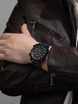 French Connection - Chronexis Men Stainless Steel Round Black Dial Watch-FCB19BM (Medium)