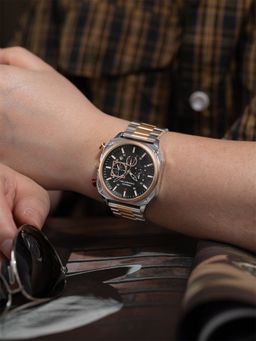 French Connection - Chronexis Men Stainless Steel Round Black Dial Watch-FCB19RTM (Medium)