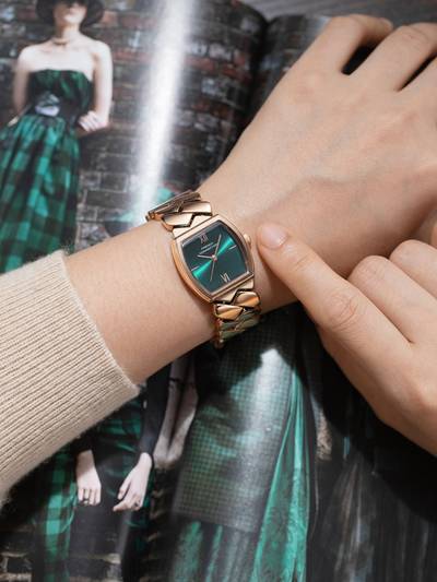 Braide Women Stainless Steel Round Green Dial Watch-FCB27NRGM (Medium)