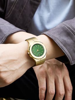 French Connection - Roman Heritage Men Stainless Steel Round Green Dial Watch-FCH29NGM (Medium)