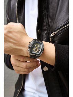 French Connection - Powerchron Men Stainless Steel Rectangular Grey Dial Watch-FCH30BM (Medium)
