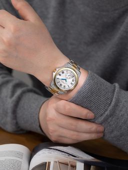 French Connection - Romanite Men Leather Round White Dial Watch-FCMX07TM (Medium)