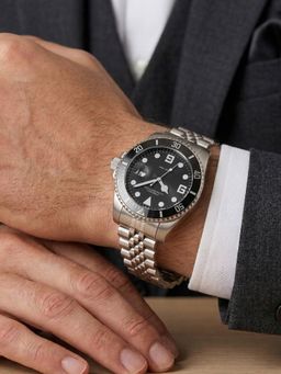 French Connection - Steelora Men Stainless Steel Round Black Dial Watch-FCN0210BSM (Medium)