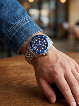 French Connection - Steelora Men Stainless Steel Round Blue Dial Watch-FCN0210USM (Medium)