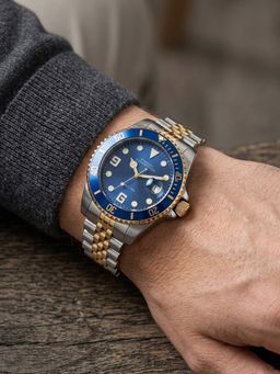 French Connection - Steelora Men Stainless Steel Round Blue Dial Watch-FCN0210UTM (Medium)