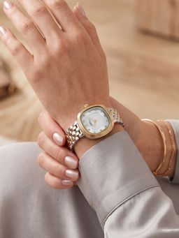 French Connection - eclat Forme Women Stainless Steel Round Silver Dial Watch-FCN0219STM (Medium)