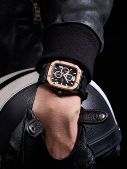 French Connection - Aurionx Men Silicon Square Black Dial Watch-FCO12RGB (Medium)