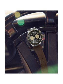 Timex - Q Men Leather Round Black Dial Watch-TW2Y56000UJ (Medium)