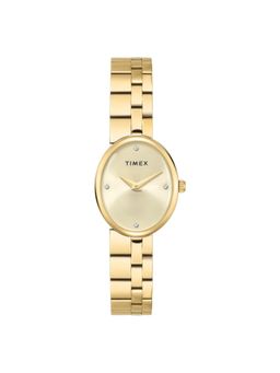 Timex - Trendline Women Stainless Steel Oval Beige Dial Watch-TWEL27100 (Medium)