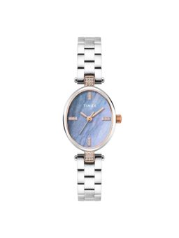Timex - Trendline Women Brass Oval Blue Dial Watch-TWEL27201 (Medium)