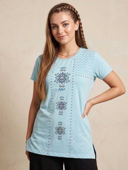 Vero Amore - Woman Long T-Shirt Best for Everyday Wear Blue