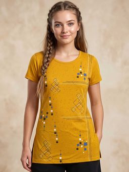Vero Amore - Woman Long T-Shirt Best for Everyday Wear Gold